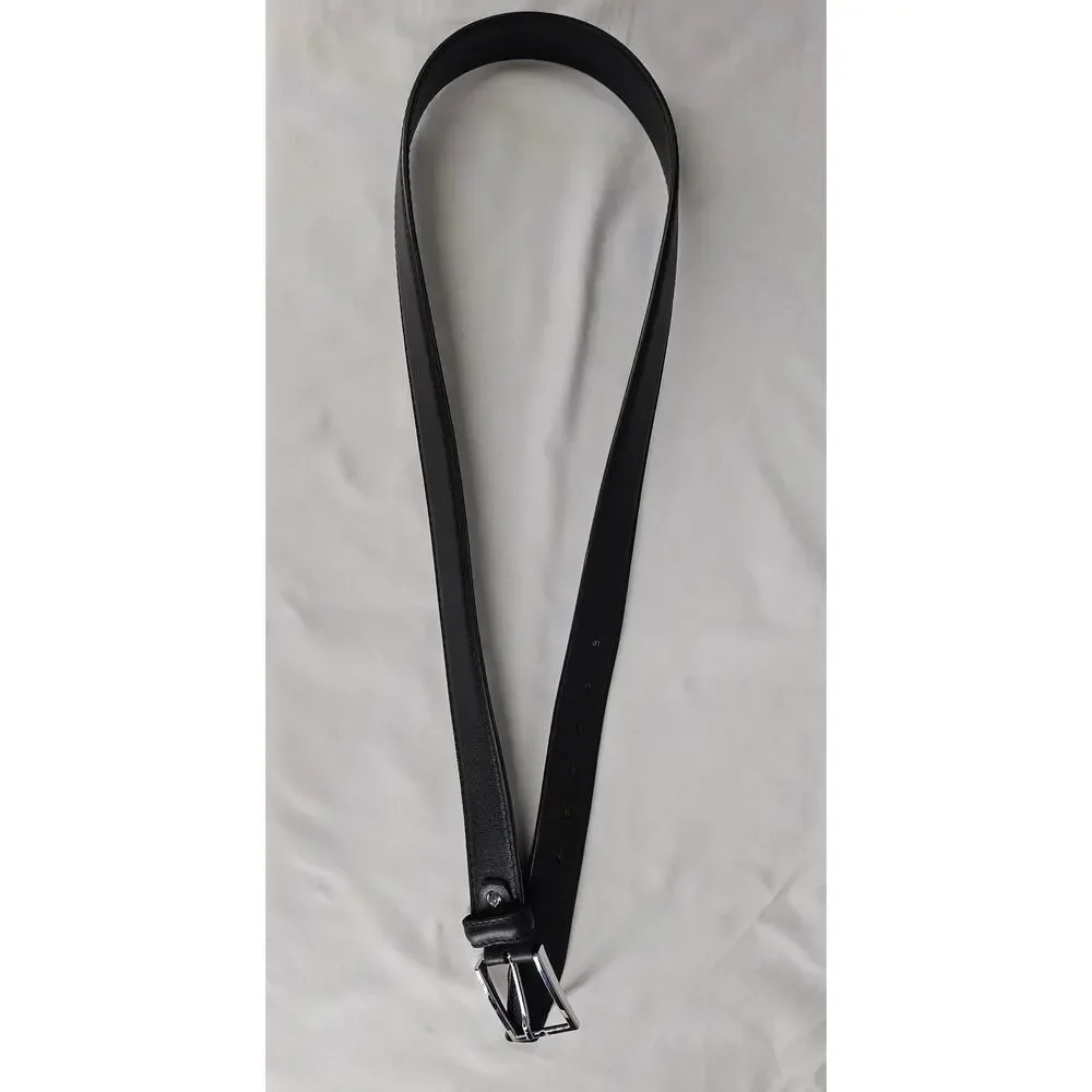 VERA PELLE BLACK LEATHER BELT — HANDMADE IN ITALY • CHROME BUCKLE •  STYLE 035/1